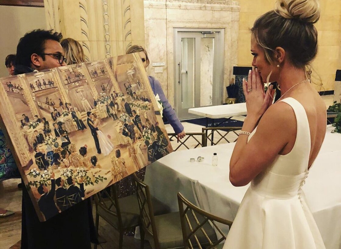 I'd left, and she'd just seen her finished wedding painting